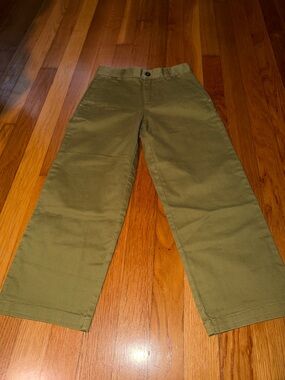 Mini Boden Olive Green Straight-Leg Kids Chinos